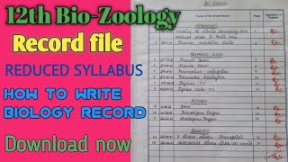 Record Biology class12zoology 12th Biozoology record file  Tnscert syllabus [upl. by Raffaj278]