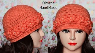 Женская шапка крючком МК и схема Womens crochet hat [upl. by Yojenitsirk]