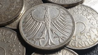 German Silver 5 Deutsche Mark coins values [upl. by Yeldah]