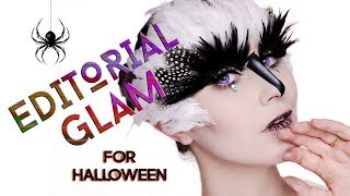 Pretty amp Glam Halloween Makeup  Editorial Bird  Karima McKimmie [upl. by Kentiggerma]