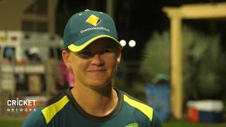 Jonassen celebrates 100 T20Is with a World Cup win  CommBank Celebrating Success [upl. by Anib]