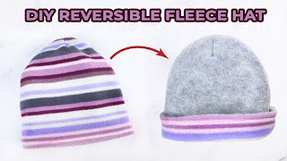 How to make a fleece hat  Free DIY fleece hat pattern [upl. by Renwick]