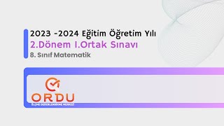 8Sınıf Matematik 2Dönem 1Ortak Yazılı Sınavı [upl. by Ecidnarb86]