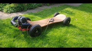 EPIC Homemade GAS POWERED off road Skateboard 35MPH buildtest [upl. by Bartko]