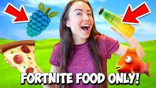 Eating ONLY Fortnite Food for 24 Hours CHALLENGE [upl. by Dorene]