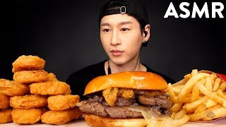 ASMR McDonalds MUSHROOM BURGER amp CHICKEN NUGGETS No Talking EATING SOUNDS  Zach Choi ASMR [upl. by Emmi270]