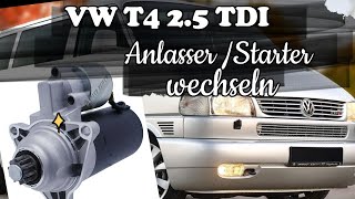 VW T4 25 TDI Anlasser Starter wechseln VW T4 25 TDI Starter Change [upl. by Malvie]