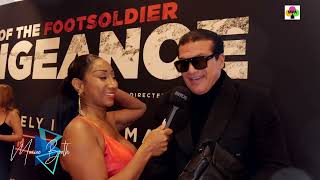 1st Premiere for ROTFS quotVengeancequot with Tamer Hassan being Interviewed by Maxine Booth [upl. by Eireva]