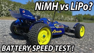 Which is Fastest NiMH vs LiPo Batteries Speed Test Car Tamiya Super Avante [upl. by Dorine]