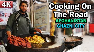 Ghazni City  Afghanistan  Cooking on the road  4K [upl. by Savior]