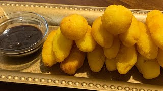 HOW TO MAKE SORULLOS  CORN FRITTERS SORULLITOS [upl. by Ahsimed229]