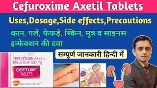 Cefuroxime axetil tablets ip 250 mg uses dosage side effects in hindi  Ceftum 500 uses  Cefakind [upl. by Kilam]