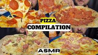 ASMR Eating PEPPERONI PIZZA BACON and CHICKEN PIZZA CARBONARA HAMampCHEESE STROMBOLI MUKBANG [upl. by Rehpotsyrk]