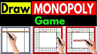 How to Draw Monopoly Board  Make Monopoly Game at Home  Monopoly Game [upl. by Chellman]