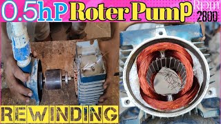 how to winding 05hp motorpart 2single phase3600rpm motorrotor pump winding [upl. by Krysta]