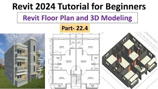 224 Revit 2024 Tutorial for Beginners  Revit Floor Plan and Revit Architecture 3D Modeling [upl. by Sherrie]