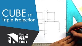 Axonometric Of A Floating 6 cm Cube In Isometric Drawing And Ortographic Projection [upl. by Dugas]