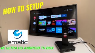 Setup of EMATIC 4K ultra HD Android TV box [upl. by Tullius]