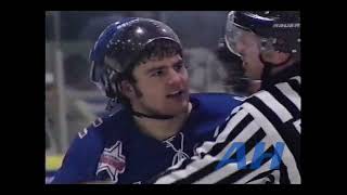 OHL Feb 16 2002 London Knights v Kitchener Rangers R Danny Bois v Nick Policelli R [upl. by Sivie]