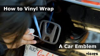 How to vinyl wrap a car emblem [upl. by Naillimxam264]