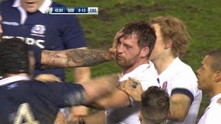 Tempers fray at Murrayfield  Scotland v England 8th February 2014 [upl. by Aibos]