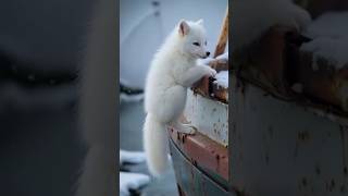 This little fox is really naughty wildlife animals Arctic fox cuteanimals [upl. by Ahsirk]