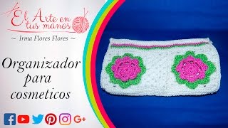 CARTUCHERACOMESTIQUEROORGANIZADOR TEJIDO A CROCHET PASO A PASO [upl. by Nyletak]