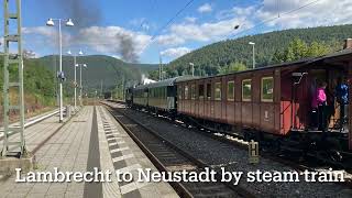 Vintage steam train on the mainline between Lambrecht and Neustadt [upl. by Aldo534]