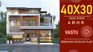 40x30 3D Home Design  Vastu House  1200 Sqft House Plan  4030 House Plan  40by30 House Plan [upl. by Polito850]