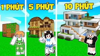 Sammy Thử Thách 24H Xây Nhà 1 Phút 5 Phút Và 10 Phút Cùng Hội Chị Em Trong Minecraft [upl. by Annirak]