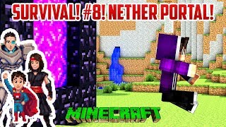 NETHER PORTAL AND PIRATE SHIP HOUSE 3 Noobs Play Minecraft PART 8 [upl. by Nnayar]