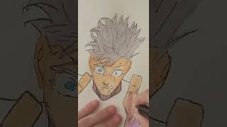 PROBANDO MIS MARCADORES CON UN DIBUJO DE SATORU GOJO drawing dibujandodesdecero dibujo [upl. by Alisan237]