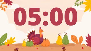 5 minute thanksgiving timer 🦃  Turkey Gobble Alarm at the End [upl. by Meuser329]