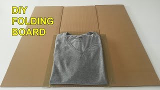 DIY T Shirt Folder  How to make a Flip Folding Board for Clothes from a Cardboard – Tutorial [upl. by Noinatrad529]