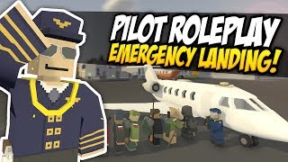 PLANE PILOT RP  Unturned Roleplay  No Fuel Emergency Landing [upl. by Lucchesi]