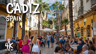 CADIZ Spain  Historic city and lovely beaches 4k Travel Walk [upl. by Adil]