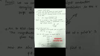 Amperes circuital law derivation class 12th short YouTube [upl. by Aihsenak]