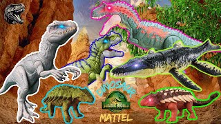 Jurassic Action Dino Collection Giant Gryposuchus Atrociraptor Tracker Dilophosaurus and More [upl. by Legin]