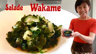 Vinegared food Cucumber amp Wakame Seaweed Salad Japanese SunomonoSanbaizu Ricipeキュウリとワカメの酢の物レシピ [upl. by Lamont]