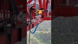 Bungee Jumping With Rope Beautiful Place Japan 🇨🇳🇨🇳 adventuresport extreme shorts bungeejumping [upl. by Akeemahs]