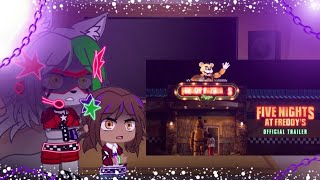 Security Breach React to Five Nights at Freddys Official Movie Trailer  Gacha FNAF [upl. by Alohcin]