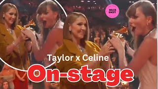 Fans MIXED REACTION to Taylor Swift “SNUBBING” Celine Dion onstage after AOTY [upl. by Guinn]