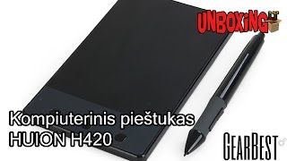 Kompiuterinis pieštukas HUION H420  GEARBESTCOM [upl. by Inram]