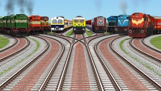 9️⃣ TRAINS WORLD OF THE TRAINS CROSSING RAILROAD 🌞 TRACKS RISKYROADtrain game [upl. by Aneliram]