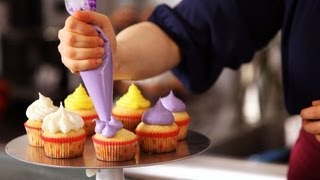 5 Cupcake Icing Techniques  Cake Decorating [upl. by Hgeilyak468]