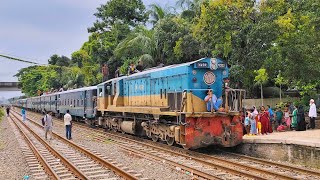 Dewanganj Commuter Train Entering at Tongi Railway Station  Dhaka to Dewanganj  Old vacuum coach [upl. by Ahsasal]