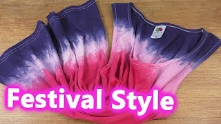 Sommer Top DIY 🌞 Super einfach Kleidung selber färben  Festival Style DIY Idee [upl. by Ilke]