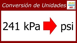 CONVERSIÓN DE UNIDADES DE PRESIÓN de kiloPascales a libras kPa → psi [upl. by Leilah]