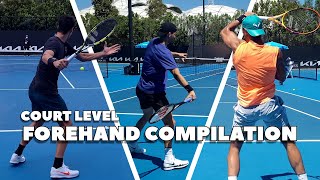 Slow Motion ATP Forehand Compilation  Court Level 4K 60FPS [upl. by Onitnas]