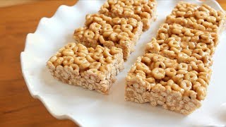 5 ingredient No Bake Peanut Butter Cheerio Bars  Back to School Recipe [upl. by Kra133]